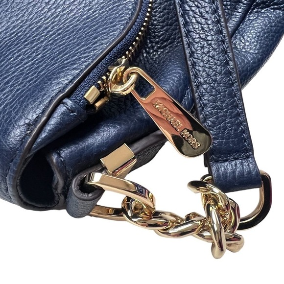 Michael Kors Bedford Leather Bag Navy Blue - Picture 2 of 12